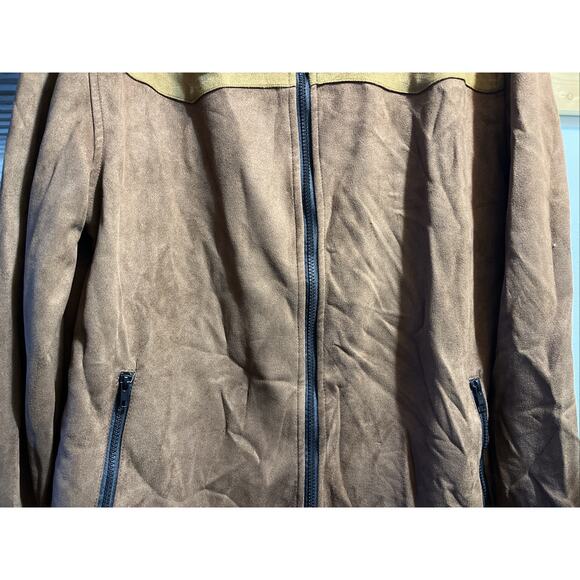 Outlander Craft & Flow Men’s Large Brown Full Zip Polyester Jacket Suede Feel - Picture 5 of 11